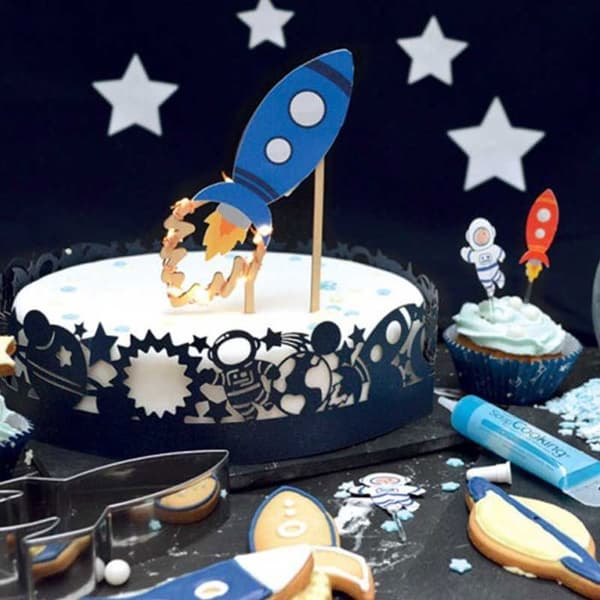 Space och Galaxy Paper Cake Topper
