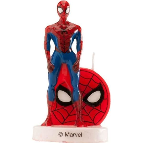 Spiderman 346205 3D figurljus, vax, flerfärgad, 5 x 2 x 8 cm tårtdekoration