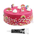 Miniatyrbild 2 av 2: Fuchsia sockerpasta i rulle 430 g + Svart glasyrpenna