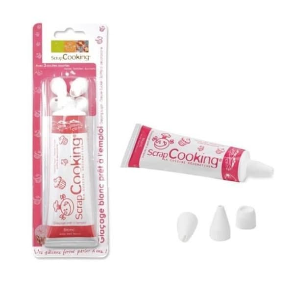Vitt vit glasyr - ScrapCooking - 200 g - Huvudfärg: Vitt - Färg(er): Vitt - Produkttyp: Glasyr