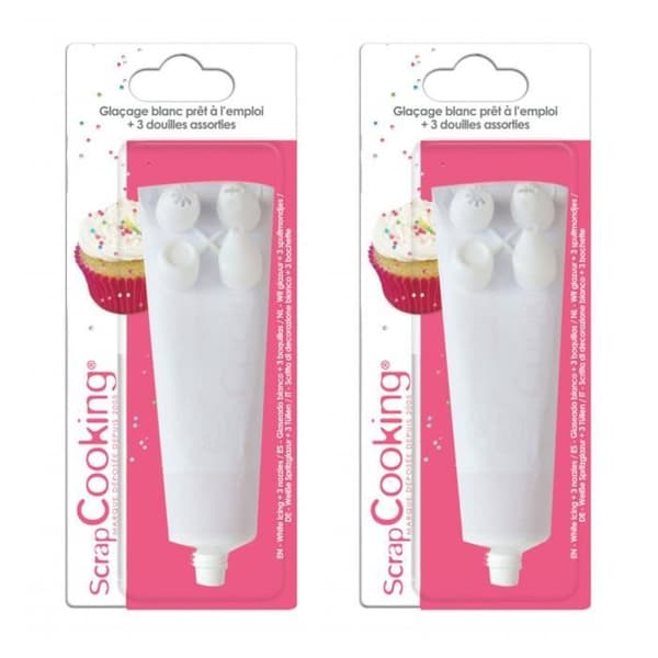 Vitt vit glasyr - ScrapCooking - 200 g - Huvudfärg: Vitt - Färg(er): Vitt - Produkttyp: Glasyr