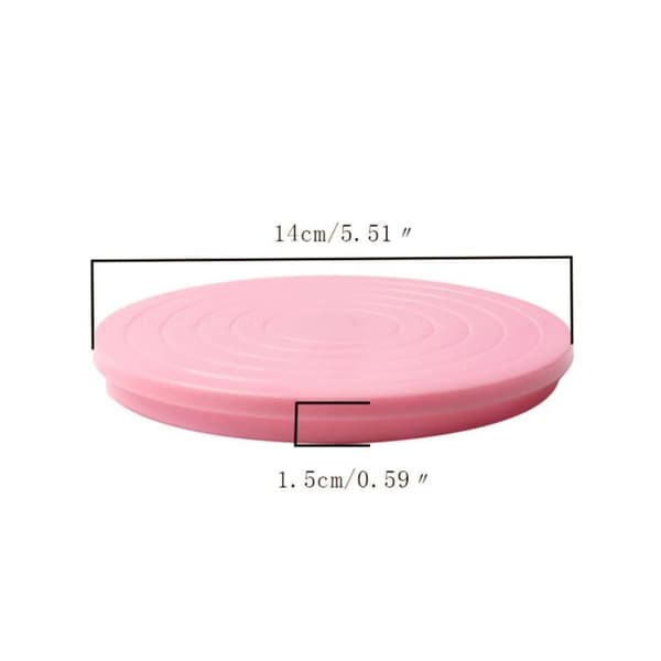 14 cm diameter sömlös DIY-tårtskiva, roterande plattform för dessertdekoration, säker att använda, lätt att städa