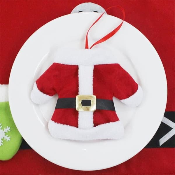 Juldukningar med kniv- och gaffelset - Non-woven - Röd - 12cm x 12cm - 10g - 1 styck
