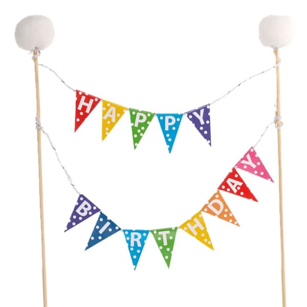 Tårtdekoration Happy Birthday - Caketopper