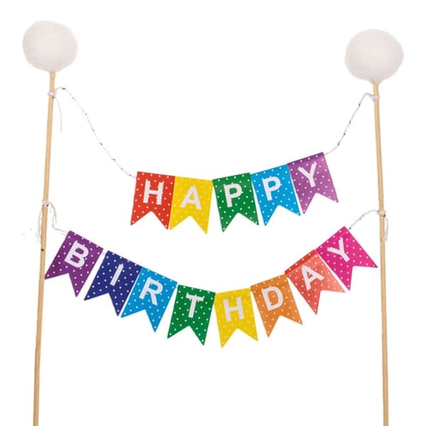 Tårtdekoration Happy Birthday - Caketopper