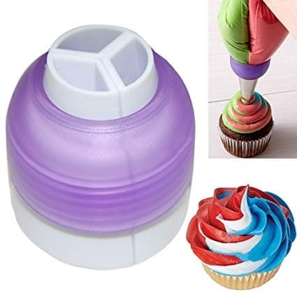 Tre Färger Color Swirl Stor Tyllkoppling XL Russian Piping Tips Coupler