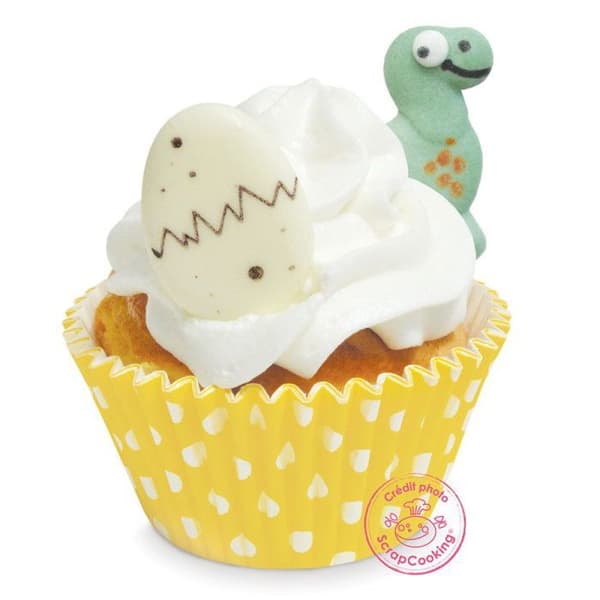 Syrdekoration - Dinosaurie - 6 st - Multifärgad - Beige - Ideal för tårtor och cupcakes