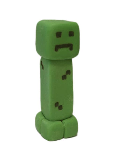 Sukkerkagefigur Creeper lignende fra Minecraft