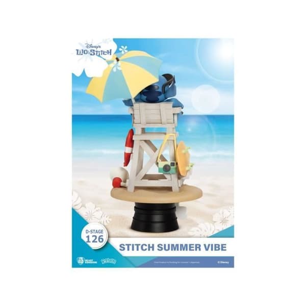 Figur i D-Stage - Disney - Stitch Sommar Vibe - 16 cm - PVC - Dekorativ bas