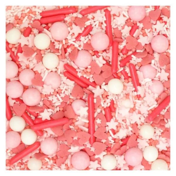 Sockerpärlor - Scrapcooking - Stänger - 70g - Pastellrosa - Ätbart dekorationer