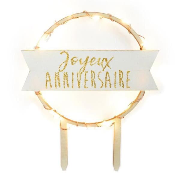 LED cake topper - Grattis på födelsedagen