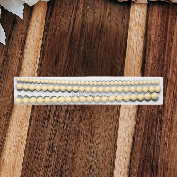 Pearl | Beadad Bollkant Silikonform – Elegant Beadad Strips Fondantform