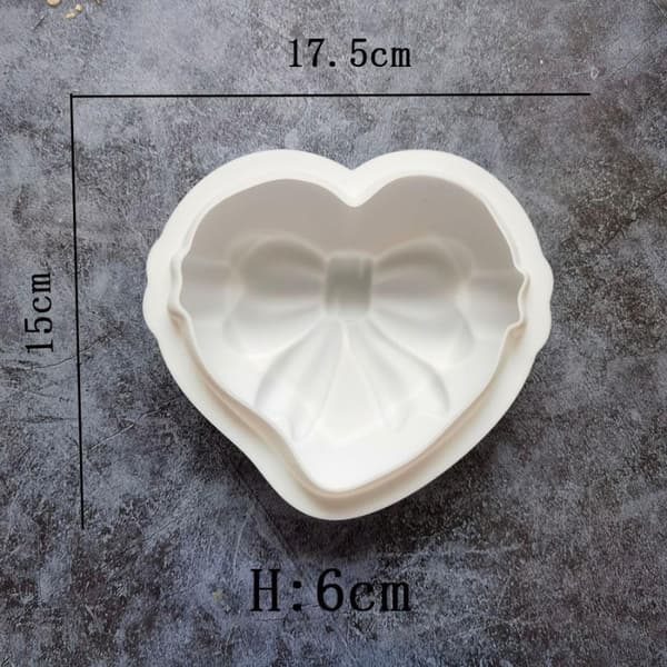 Hjärtsilikonform med Rosett – Hjärta Silikonform