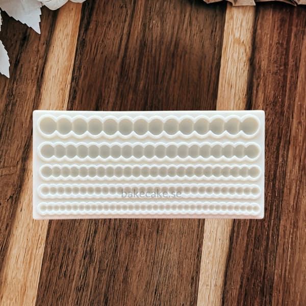 Pearl | Beadad Kant Silikonform – Multi-Storleks Beadad Strips Fondantform