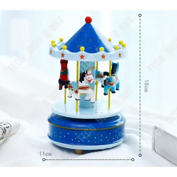 TD® Merry-Go-Round Music Box Cake Topper - Barn födelsedagspresent dekoration - Barnens melodilåda