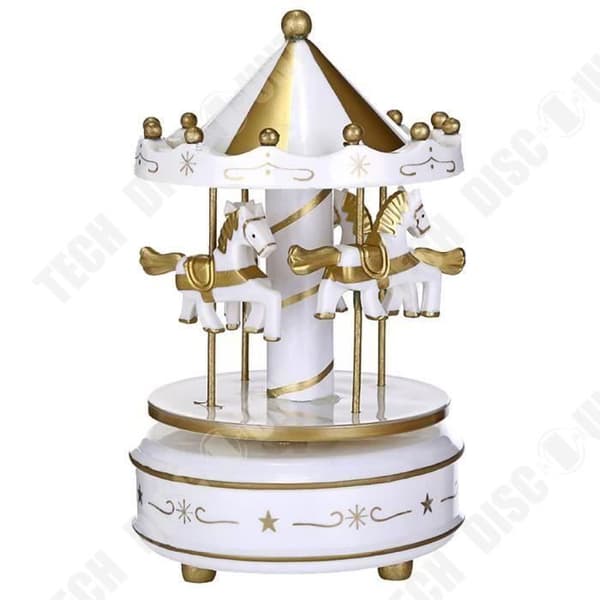 TD® Tårtdekorationsverktyg/musiklåda Merry-Go-Round tårta Födelsedagsmusik Presentset Heminredning Vitguld