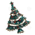 Miniatyrbild 3 av 4: Brosch - CONFO - Julgran - Grön emalj - Strass - Metallstift