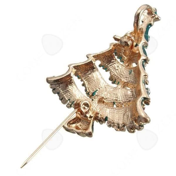 Brosch - CONFO - Julgran - Grön emalj - Strass - Metallstift