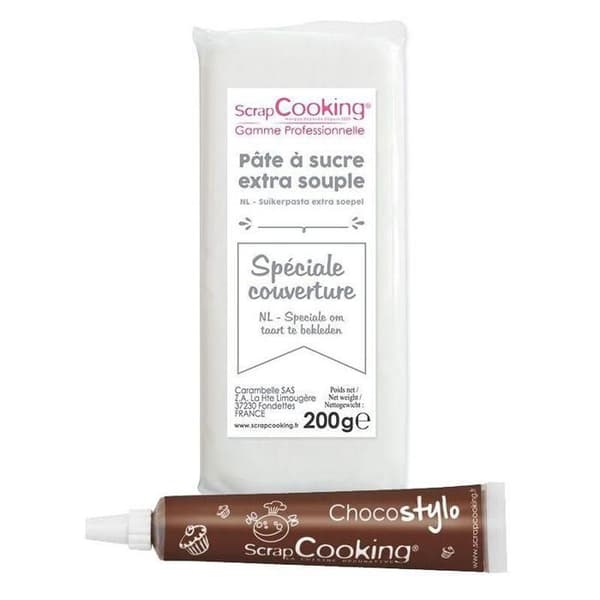 Vit täckmassa vit 200 g + Chokladpenna