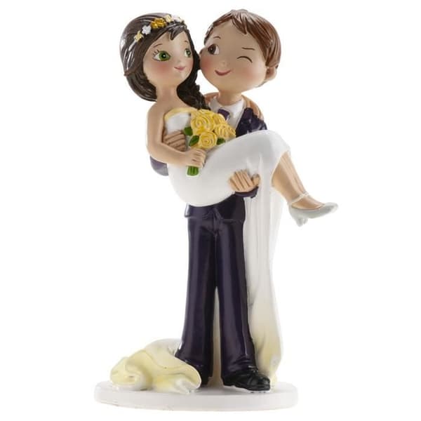 FIGURIN I RESIN PAR MED ÄKTENSKAP 16CM Vit