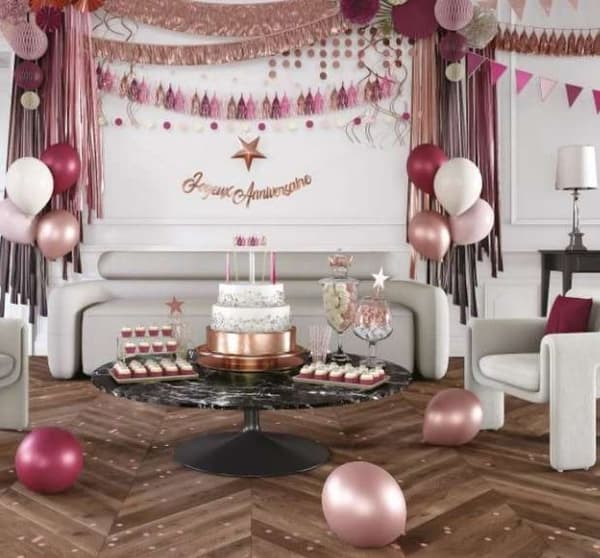 P'TIT Clown re22633 - Dekoration av tårtdekoration pom-poms Rosa
