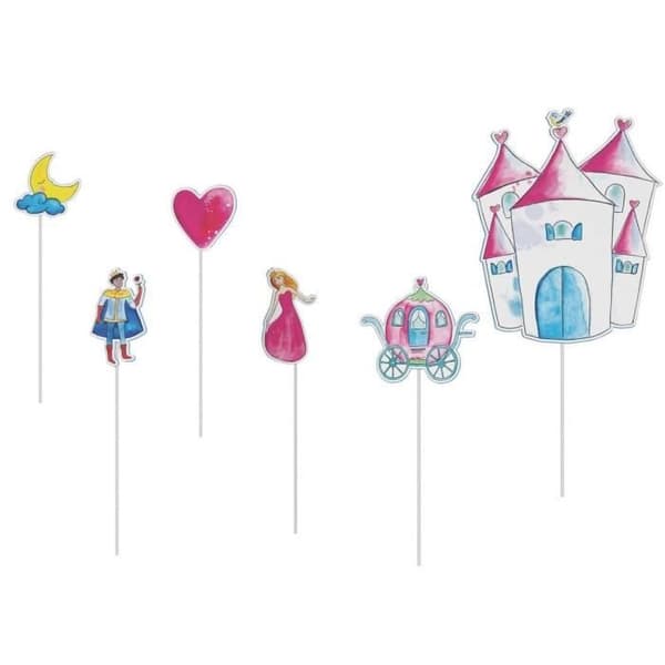 P'TIT Clown re22521 - Set med 6 tårtpinnar Princessor