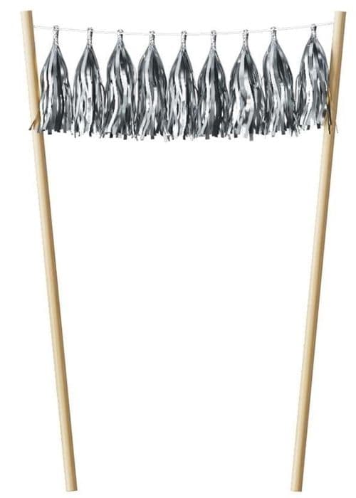 P'TIT Clown re22586 - Tårtdekoration pom poms Silver