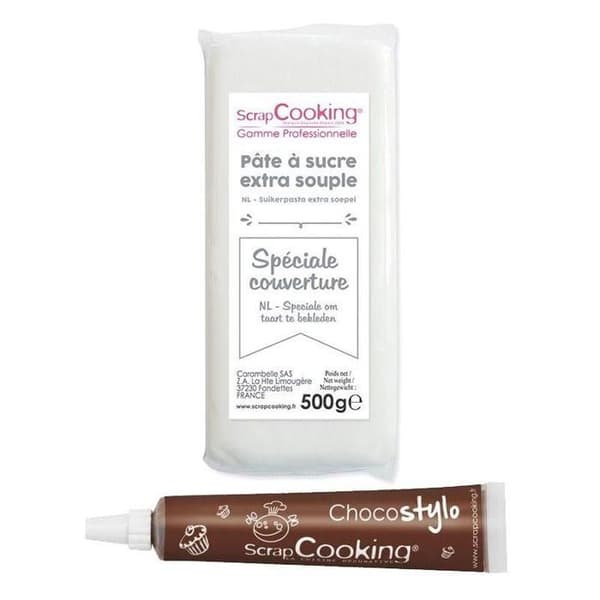 Vit täckningspasta vit 500 g + 1 Chokladpenna