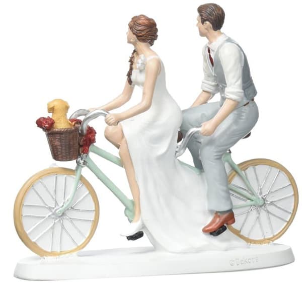 Dekora Cake Decor Figurine - 305069 - 305068 Bröllopstårta Statyett, Vit, 16x18cm