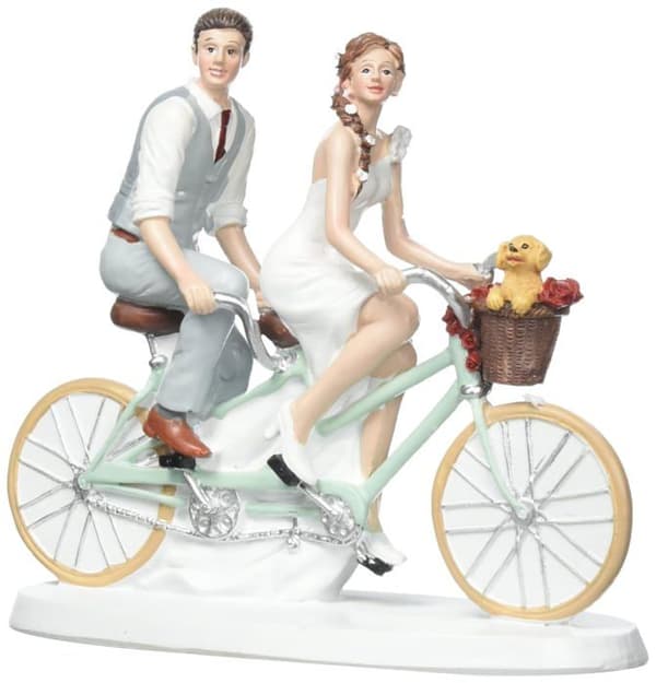 Dekora Cake Decor Figurine - 305069 - 305068 Bröllopstårta Statyett, Vit, 16x18cm