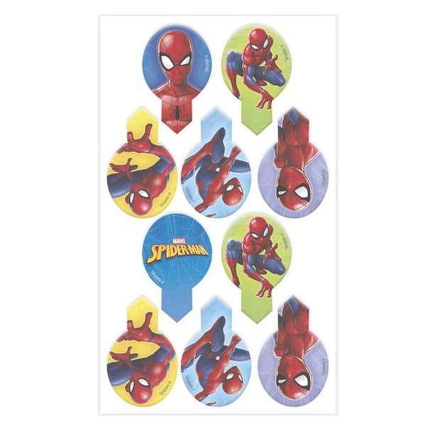 MASSOR MED 20 PICKOR / TOPPERS SPIDERMAN Födelsedagstårta DECOR CUPCAKES
