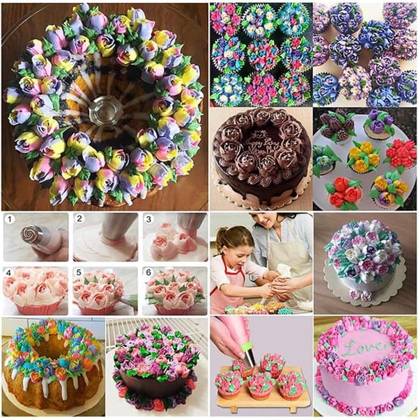 Lollanda 14-delars Spritspåse & Munstyckeset, Tyllset, spritstyllar- Cake tool