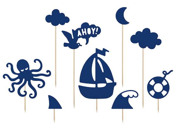 Ahoy-dekorationer, 9,5-22,5 cm (1 förpackning / 50-pack) (1 förpackning / 9 st)
