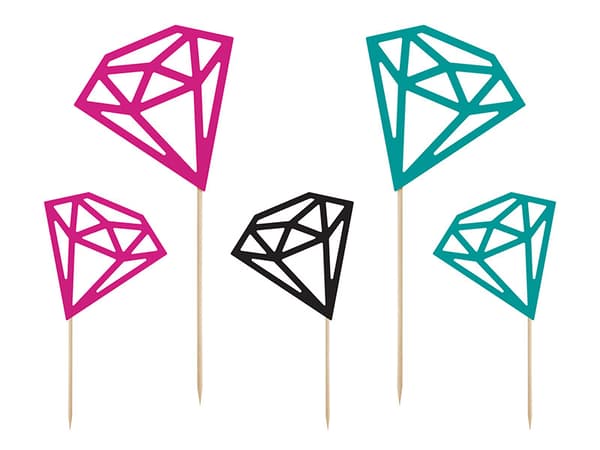 Diamantdekorationer, 12,5-25,5 cm (1 förpackning / 5 st.)
