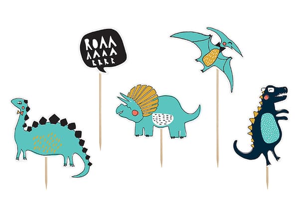 Dinosauriedekorationer, 10,5-20 cm (1 förpackning / 5 st.)