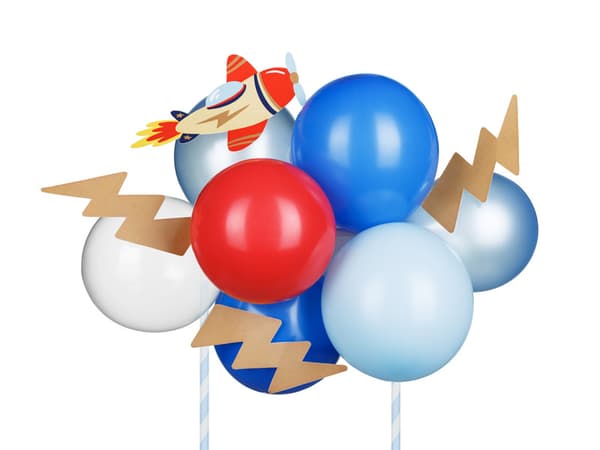 Ballongtårtdekoration Flygplan, Mix, 29 cm