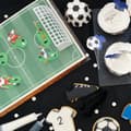 Miniatyrbild 3 av 4: Fotbollstårta Dekoration 9 bitar