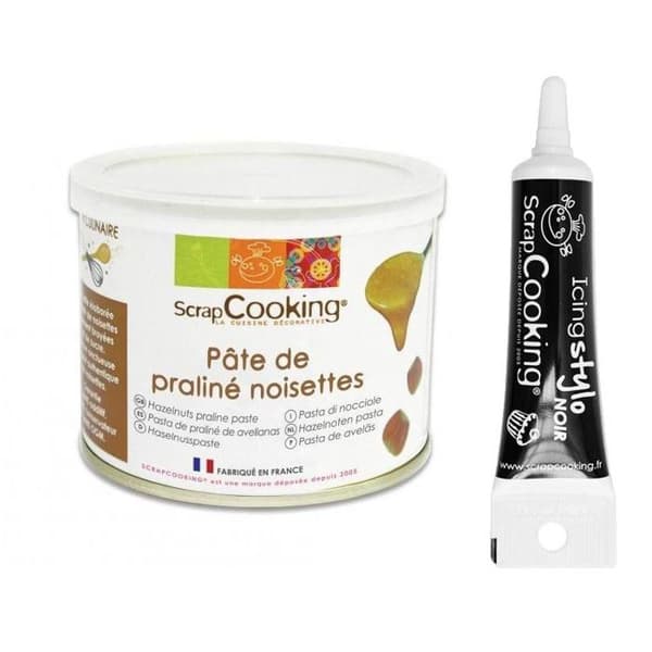Hasselnötspasta 200 g + Svart glasyrpenna