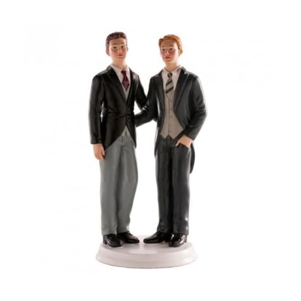 Figur MARIÉS COUPLE GAY ENLACÉS 19 cm - Svart / Grå