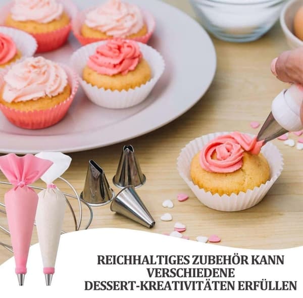 Moorle Spritspåse Set 40 delar – Inkluderar spritspåsar och tyllar för tårtor och kakdekoration, komplett bakningsset