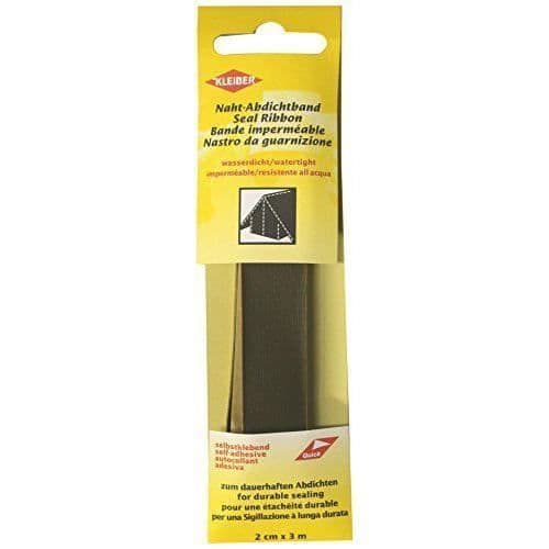 Kleiber 3 m x 2 cm Vattentät självhäftande material för att reparera sömmar på tält, jackor, paraplyer, etc., Oliv - 432-26