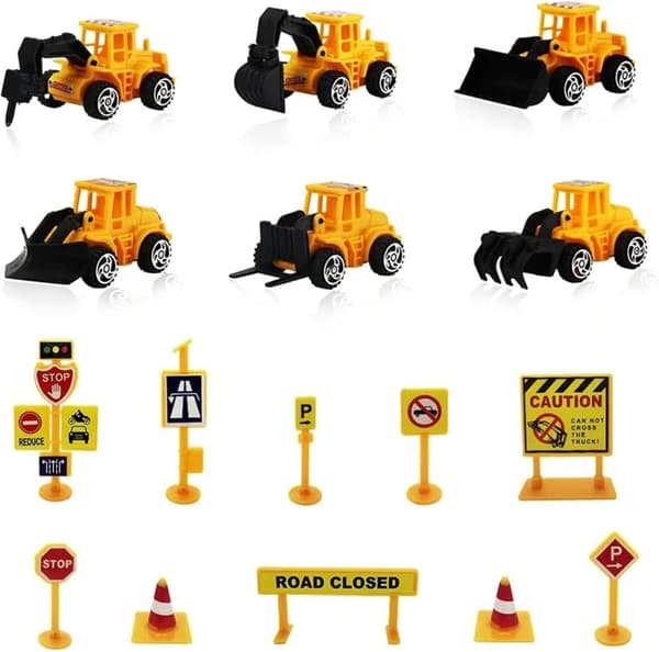 OBOSOE Construction Cake Topper Ajoneuvon kakkukoristelusarja Kuorma-auton kaivinkone Tower Crane Decor Syntymäpäiväjuhlatarvikkeet lapsille Pojille