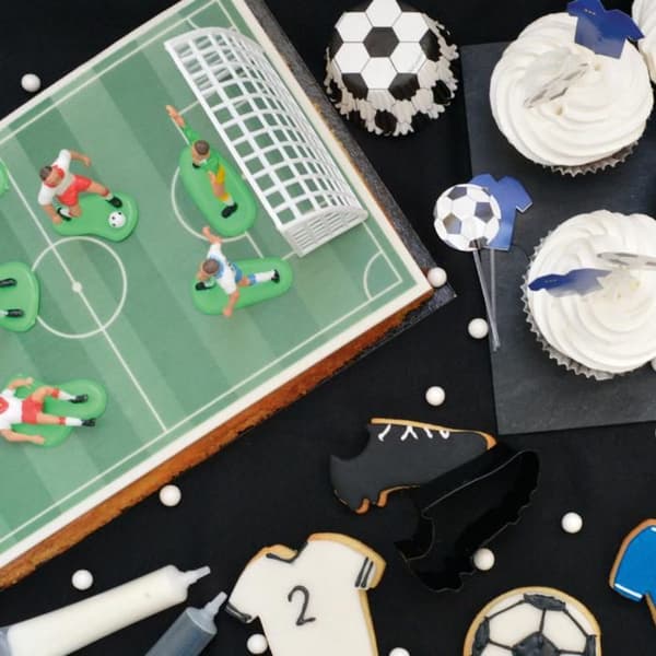 Fotbollstårta Dekoration 9 bitar