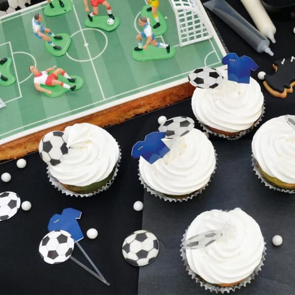 Fotbollstårta Dekoration 9 bitar