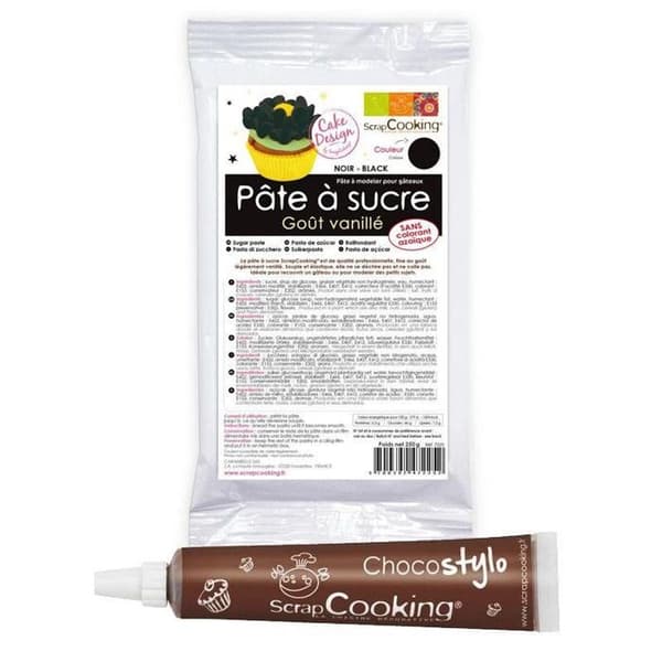 Svart sockerpasta 250 g + Chokladpenna