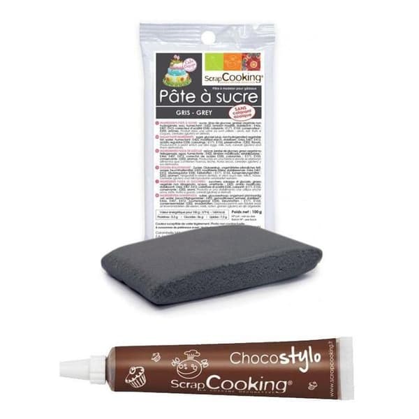Stylo choklad + Sockerpasta grå 100 g