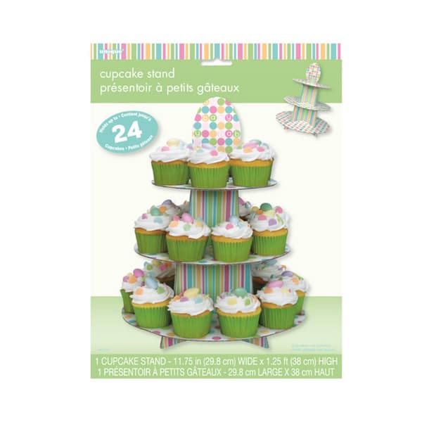 Unique Party Reusable Cardboard Cupcake Stand Green One Size