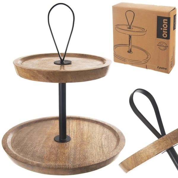 MANGO 2-kerroksinen puinen kakkuteline, 30 cm