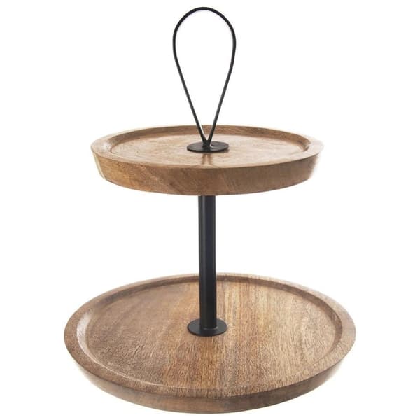 MANGO 2-kerroksinen puinen kakkuteline, 30 cm