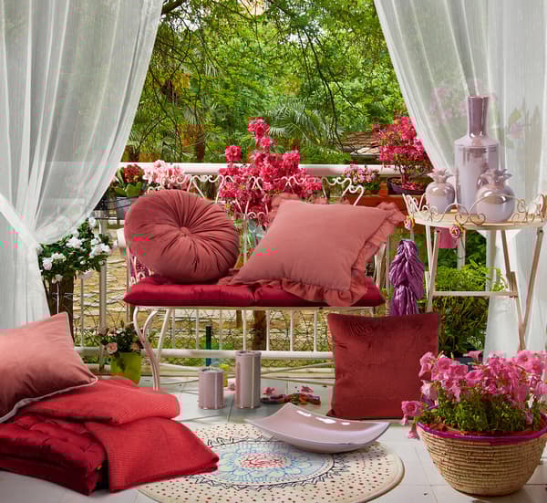 Dekorativ tallerken SIMONA1 31x17 Eurofirany pink